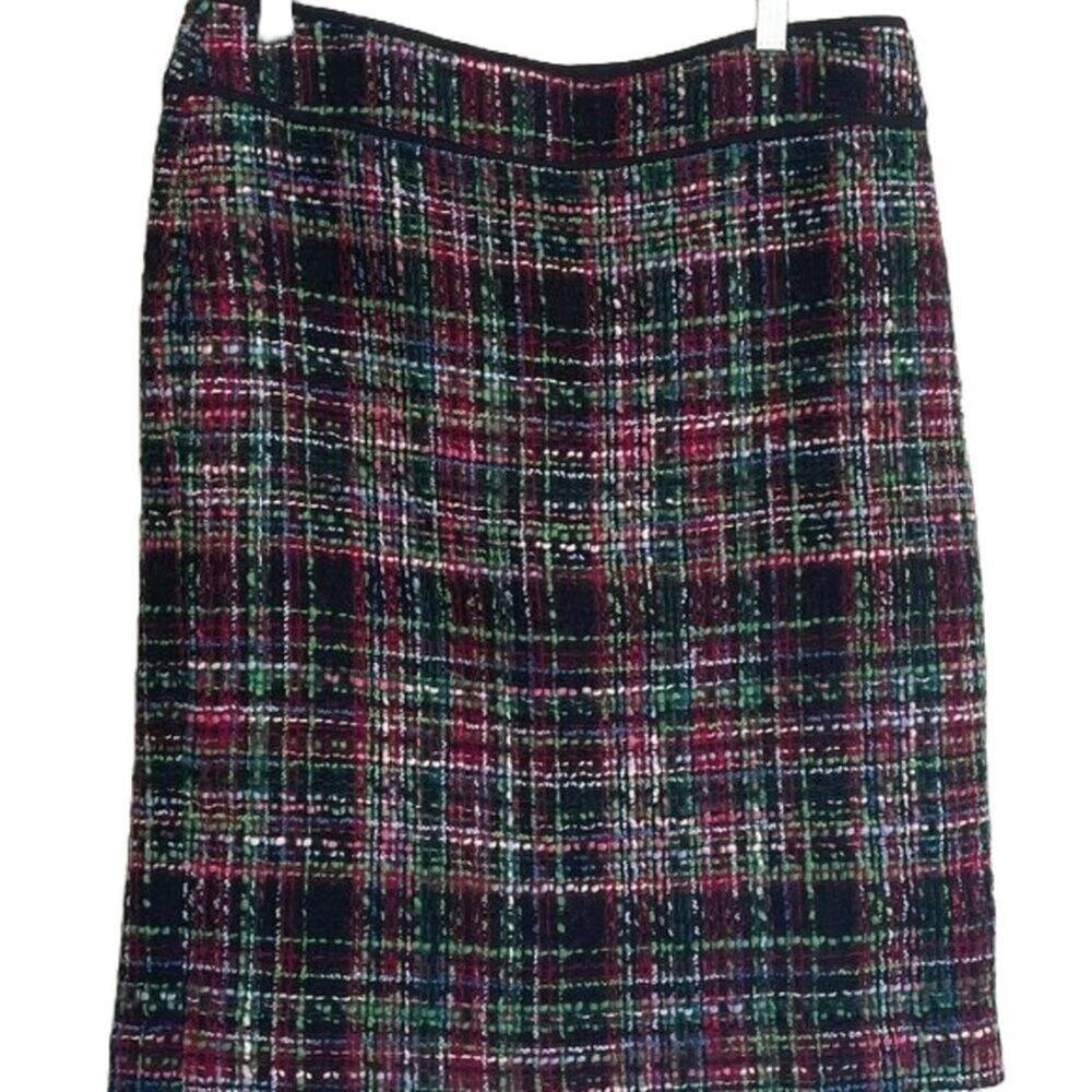 Talbots Wool Blend Tweed Pencil Skirt, Multicolor, Size 10